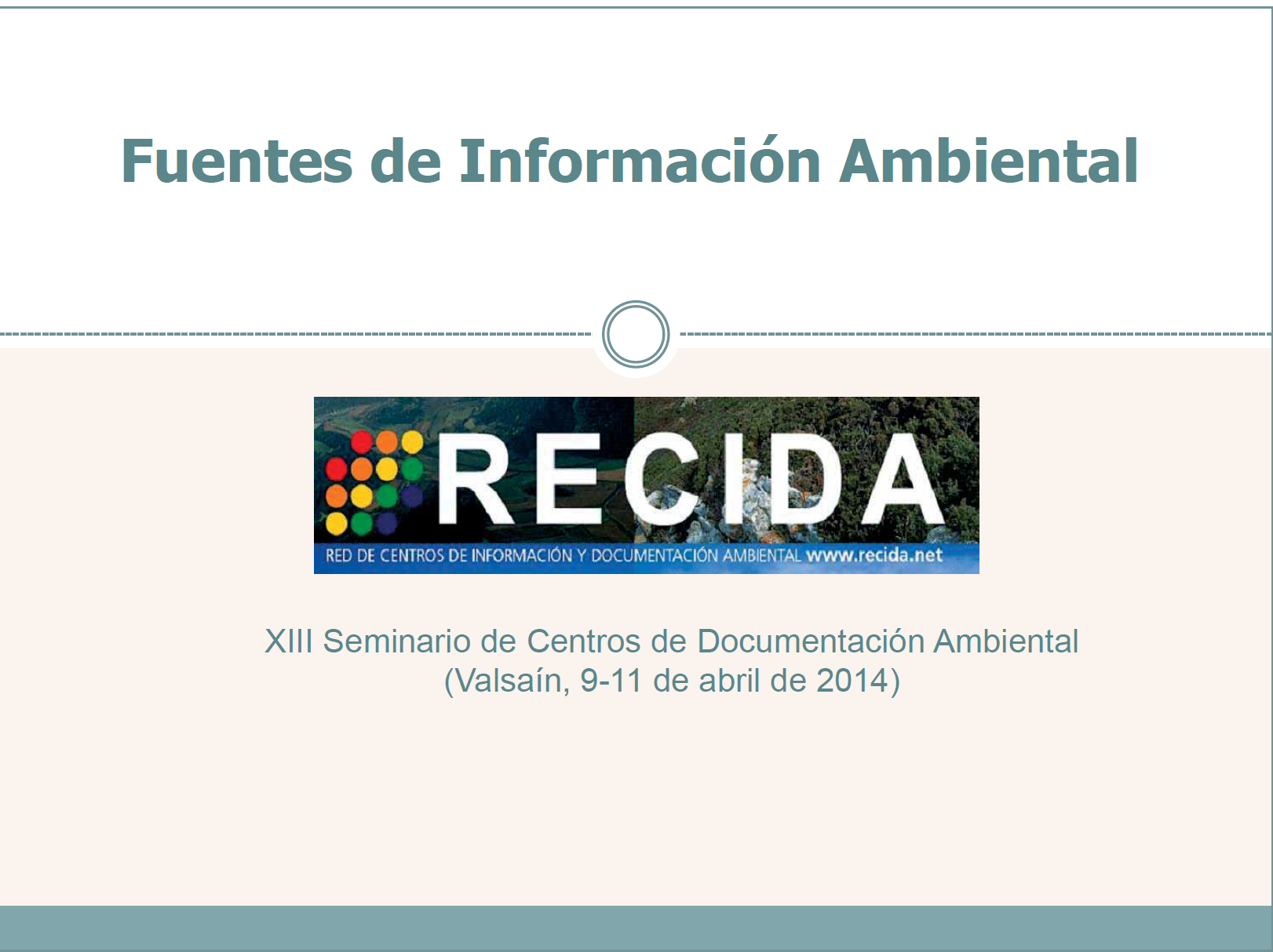 Fuentes información ambiental RECIDA 2014