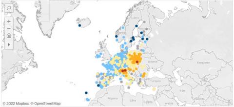 Mapa calidad aire Europa 2022